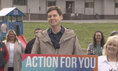 BC NDP Leader David Eby in Campbell River on Friday October 11, 2024. (CityNews / Broadcast Pool Image)