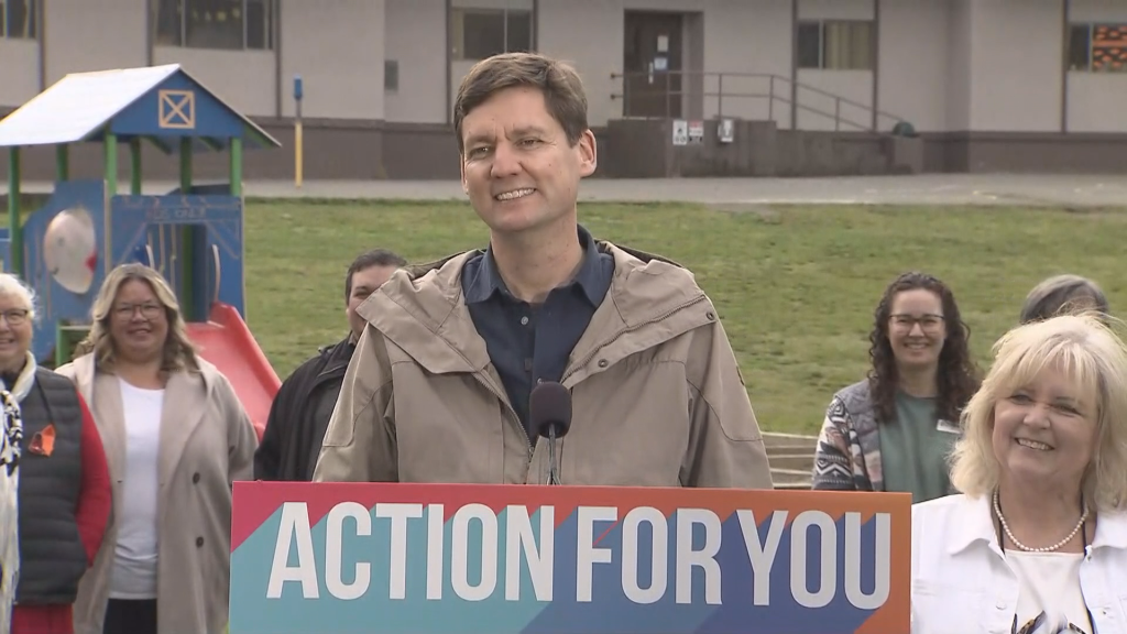 BC NDP Leader David Eby in Campbell River on Friday October 11, 2024. (CityNews / Broadcast Pool Image)