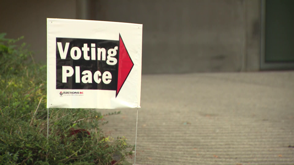 A voting place is seen in Vancouver on Thursday October 10, 2024.