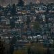 Houses are seen on a hillside in Burnaby,