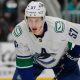 Vancouver Canucks defenceman Tyler Myers (57) during an NHL hockey game against the San Jose Sharks in San Jose, Calif., Saturday, Nov. 25, 2023. (Jeff Chiu/AP)