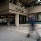 A person walks past the Provincial Court of British Columbia in Vancouver,