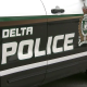 the side of a delta police cruiser