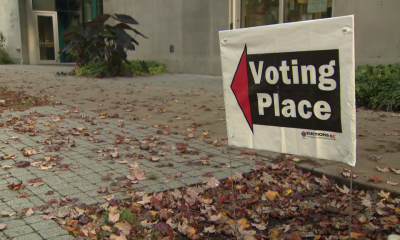 A sign indicating a voting place