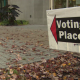 A sign indicating a voting place