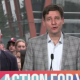 David Eby speaks at a podium