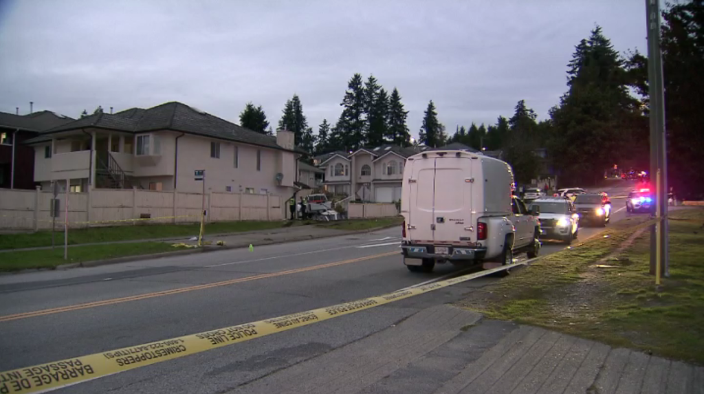 The RCMP is on the scene of what it describes as "a serious vehicle incident" in Surrey Saturday evening. (CityNews Image)