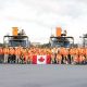 This Oct. 9 handout photo shows Hydro One line workers near the Niagara Falls, Ont., border crossing before heading to Florida to help rebuild power grids after Hurricane Helene and now Milton left millions of Americans in the dark