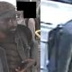 Surveillance images of a man wanted in connection with an investigation into an indecent act and sexual assault aboard a TTC bus