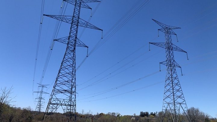 Ontario electricity wires are seen in Clarington.