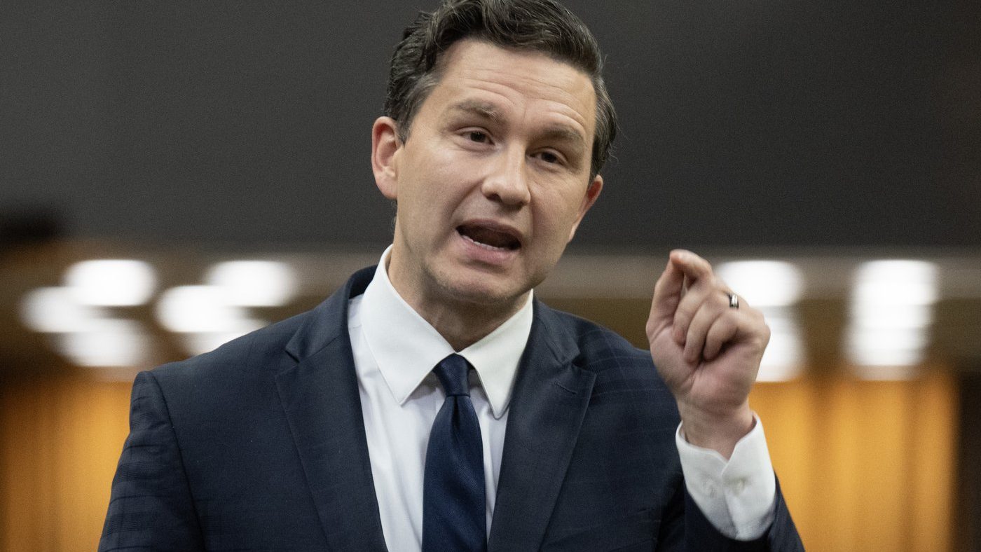 Conservative Leader Pierre Poilievre rises during Question Period in Ottawa on Oct. 23, 2024