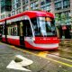 A TTC streetcar is seen in downtown Toronto