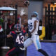 Toronto Argonauts wide receiver Damonte Coxie (86) catches a touchdown as Montreal Alouettes defensive back Lorenzo Burns (43)