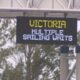 FILE: BC Ferries Tsawwassen terminal sign showing multiple sailing waits.