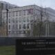 An American flag waves in front of the U.S. Embassy in Kyiv, Ukraine, on Nov. 20, 2024