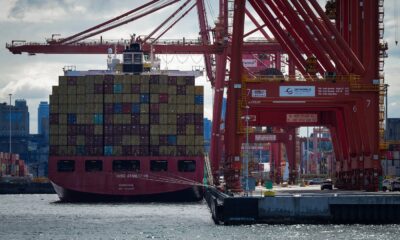 The container ship MSC Utmost VIII is seen docked at port