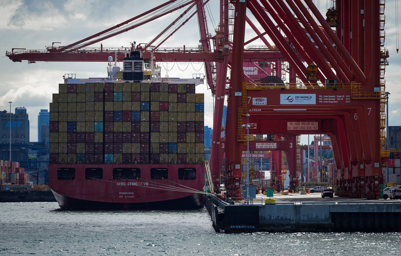 The container ship MSC Utmost VIII is seen docked at port