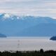 Mountains behind the Douglas Channel waters