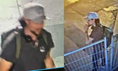 Surveillance photos of man wanted in connection with a sexual assault investigation near Scotiabank Arena