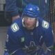 J.T. Miller sits on the bench in the Vancouver Canucks loss to the Nashville Predators in Game 2 Tuesday night. (Sportsnet Image)