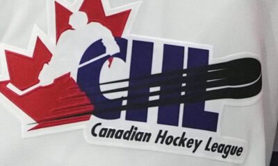 Canadian Hockey League crest is seen on a hockey jersey