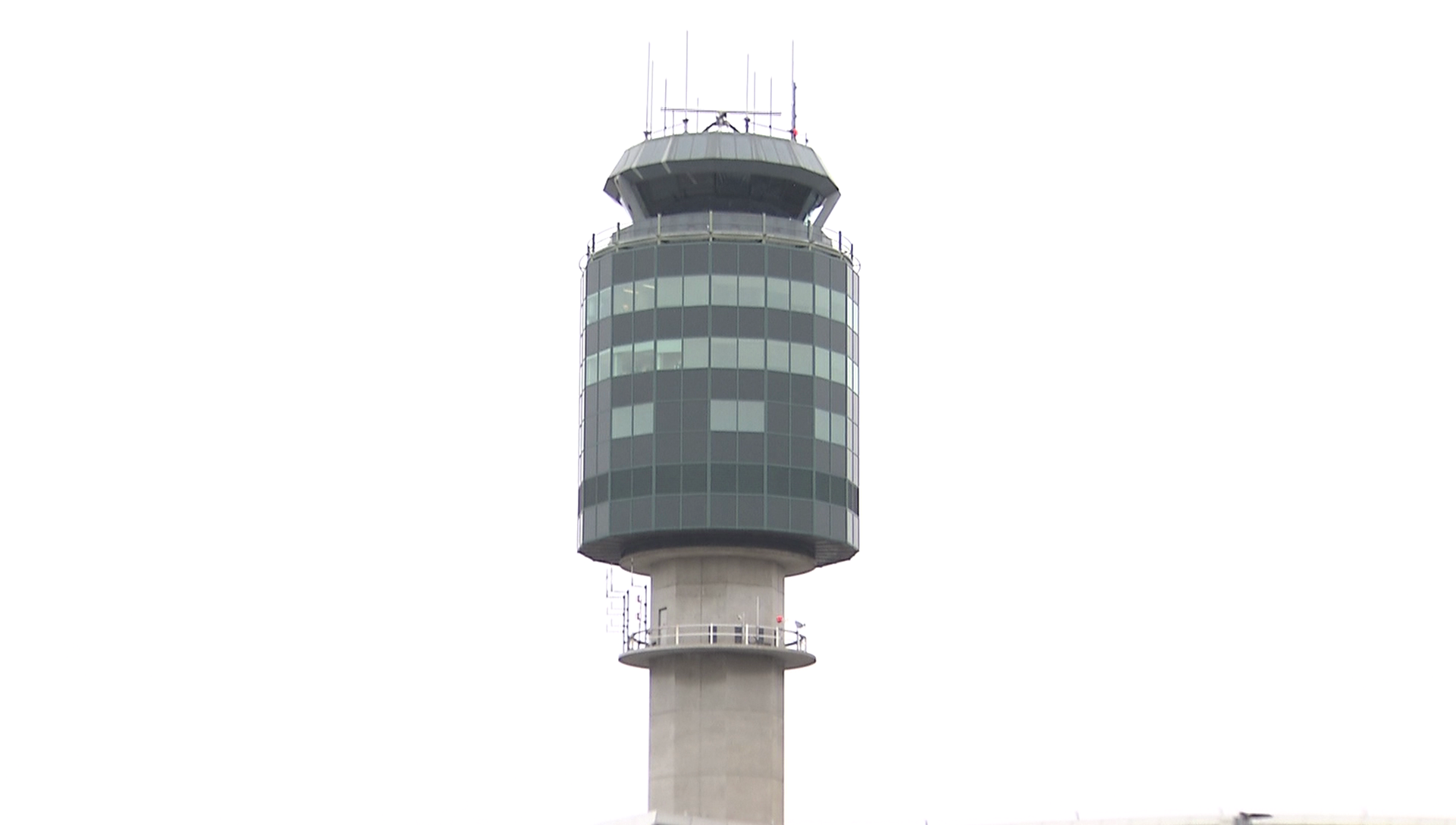 The air traffic control tower at Vancouver International Airport (YVR)