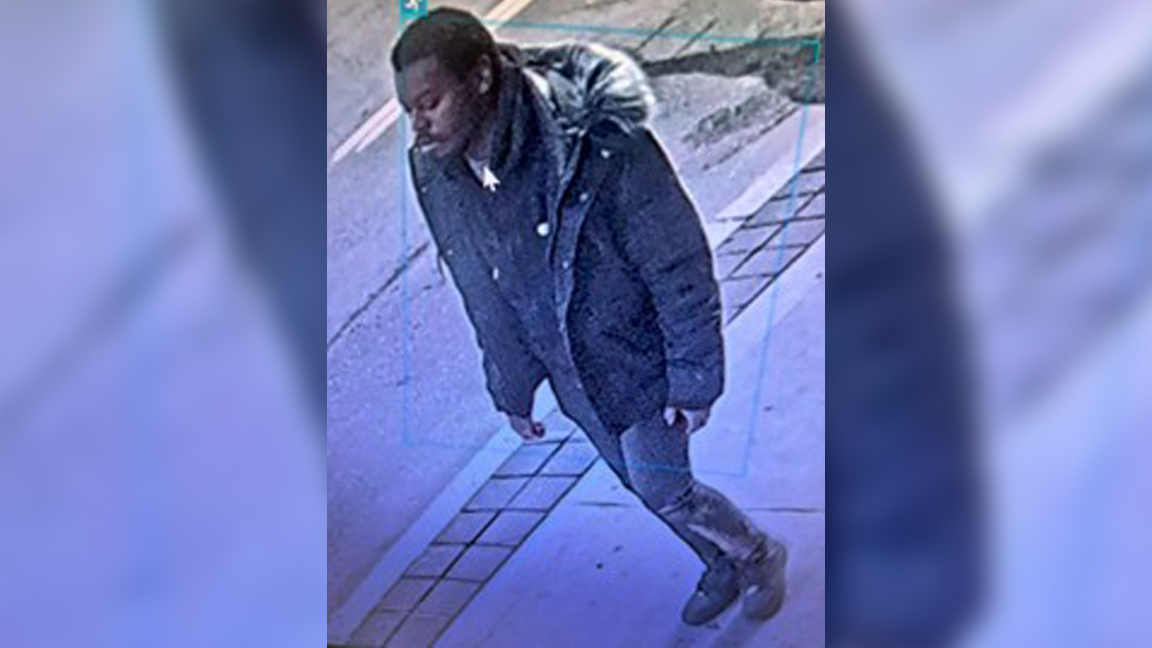 Surveillance photo of a man wanted in connection with a sexual assault investigation in the Bay Street and Adelaide Street area