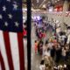 Guests take part in the U.S. Embassy's Cajun Bayou Country Fourth of July Celebrations at the National Arts Centre in Ottawa on July 4, 2019