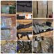 A photo collage of seized items including cannabis, weapons, and cash