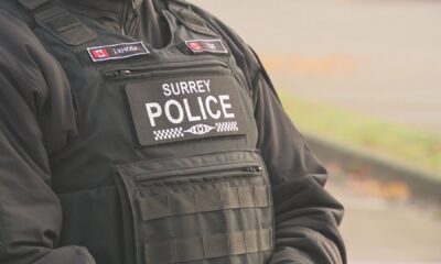 A Surrey Police officer in a vest