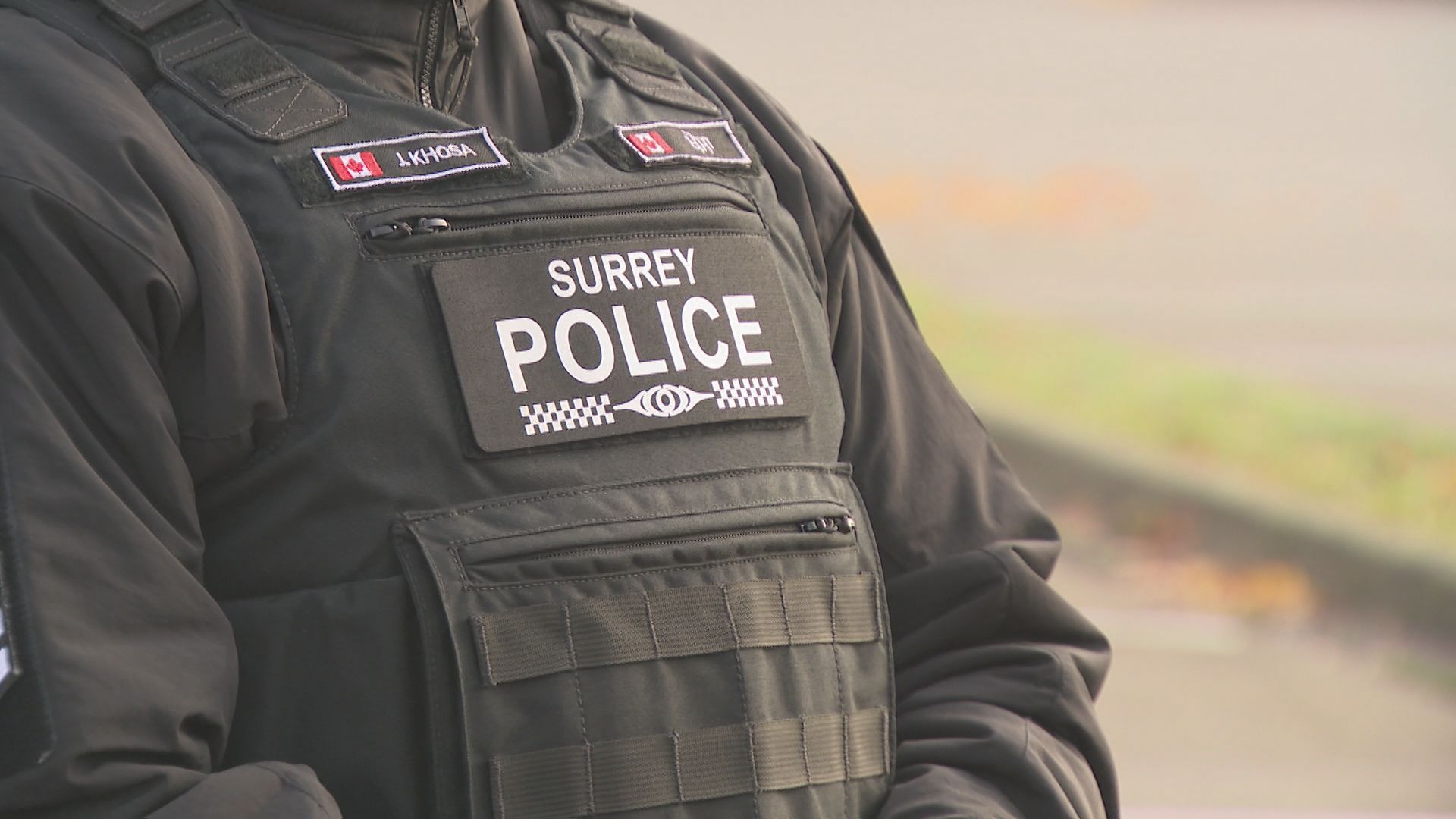 A Surrey Police officer in a vest