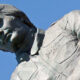 A statue of Gilles Villeneuve is shown outside the Gilles Villeneuve Museum