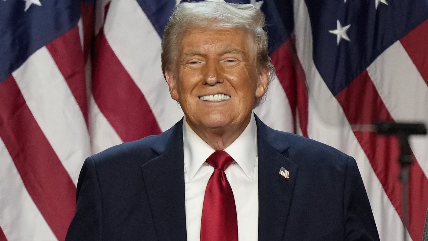 President-elect Donald Trump is pictured at an election night watch party in West Palm Beach, Fla., on Nov. 6, 2024