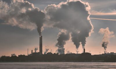 Emissions rise from smokestacks