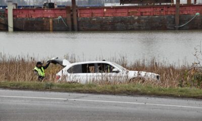 The Delta Police Department (DPD) says a woman allegedly intentionally drove into the Fraser River with two young children in the car Friday morning.