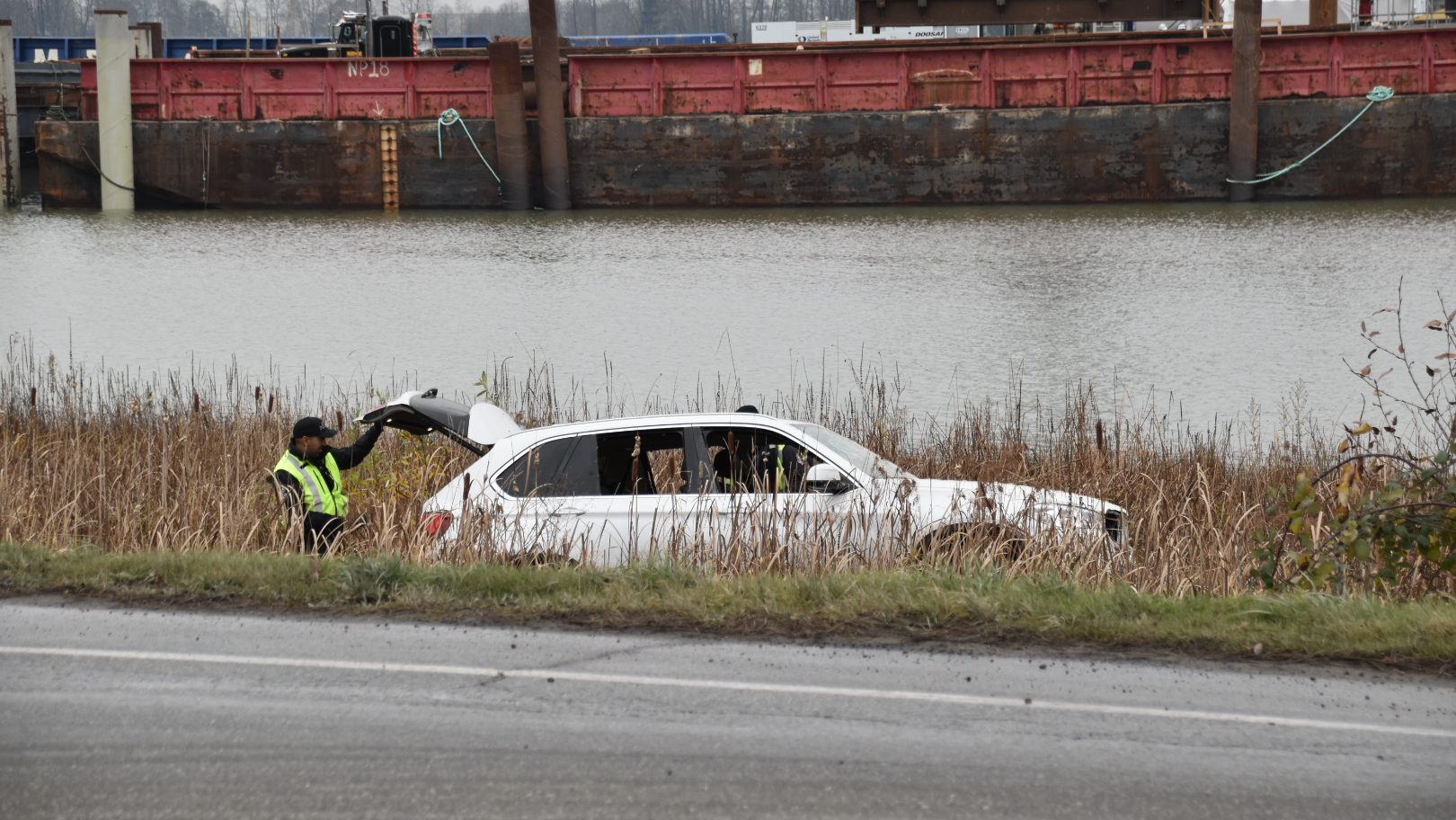 The Delta Police Department (DPD) says a woman allegedly intentionally drove into the Fraser River with two young children in the car Friday morning.