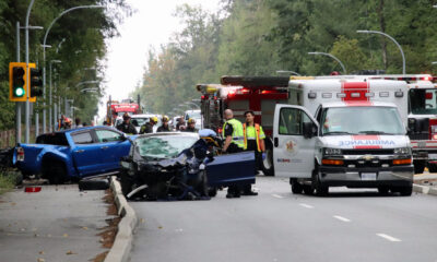 Emergency responders on scene of an incident in Surrey