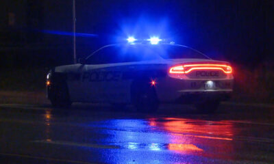 A Peel Regional Police cruiser is seen at night