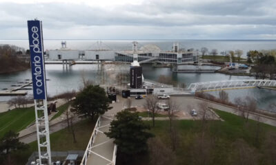 Aerial view of Ontario Place