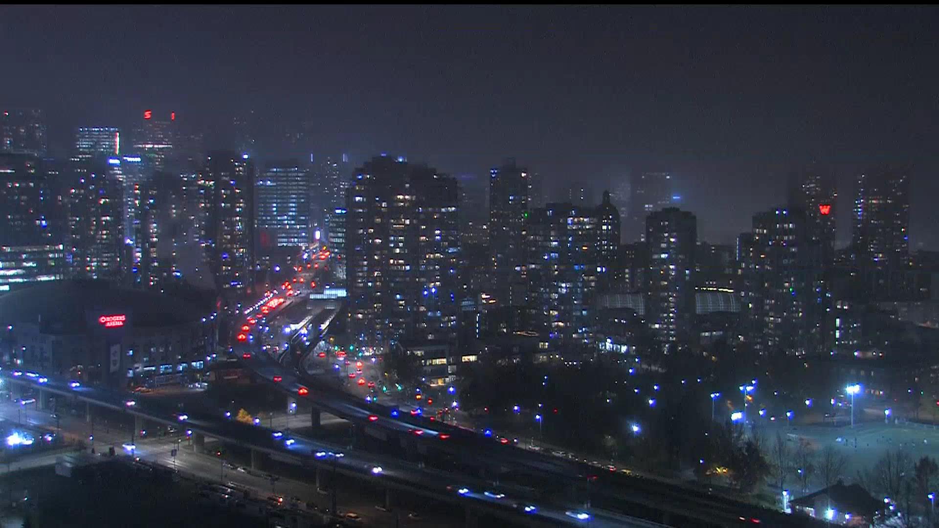 Fog is seen settling over Downtown Vancouver on Monday December 2, 2024.