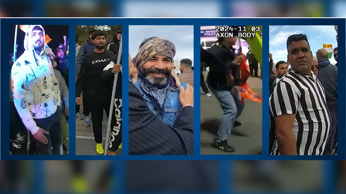 Photos of persons of interest wanted in connection with several protests outside religious institutions in Peel Region. PRP/HO