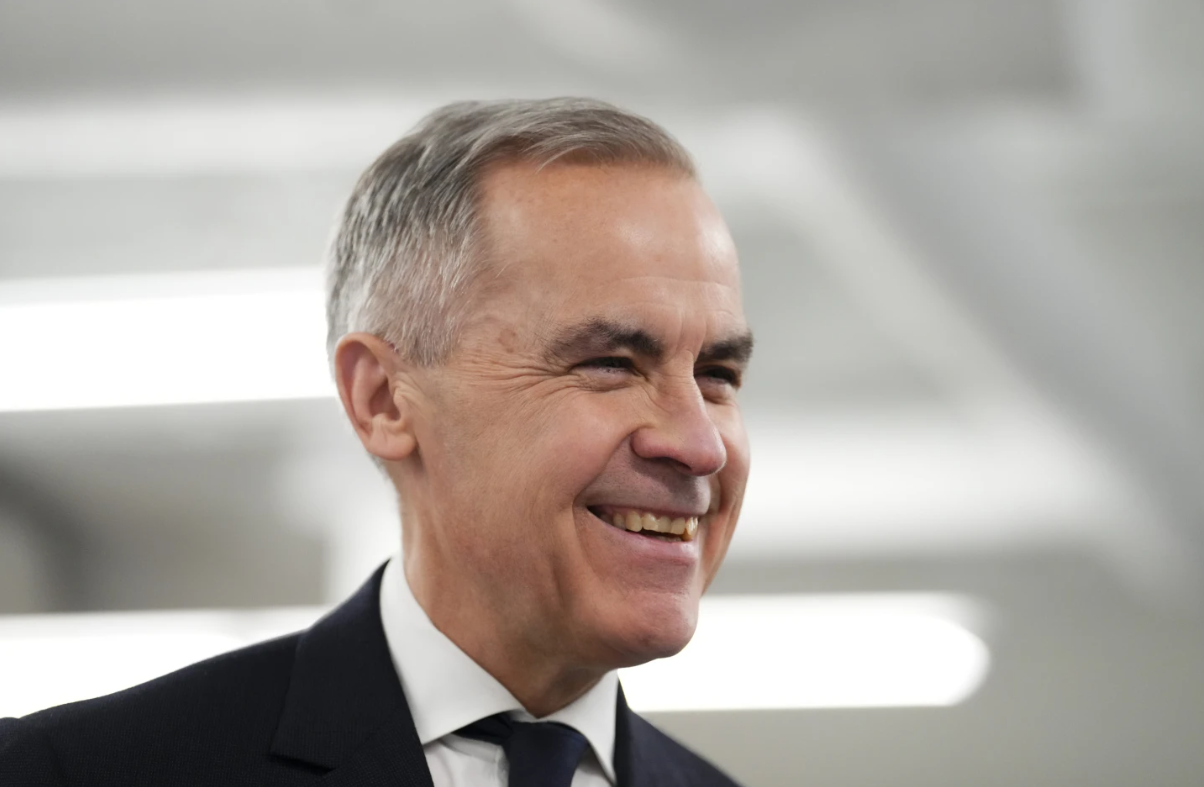 Liberal Leader Mark Carney speaks about new tariffs imposed by U.S. President Donald Trump during a press conference in Kitchener, Ont. on Wednesday, March 26, 2025.