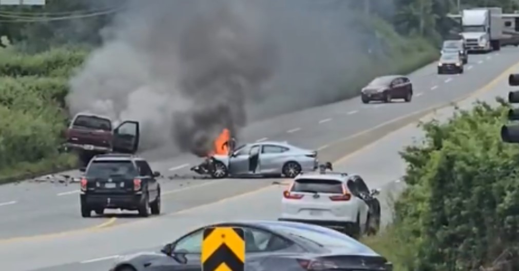 The intersection of 176th Street (Highway 15) and 32nd Avenue in Surrey was closed after a collision between two vehicles Sunday morning.