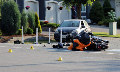 A motorcyclist is in the hospital following a serious crash in Abbotsford Sunday afternoon. (Credit 1st Due Media)