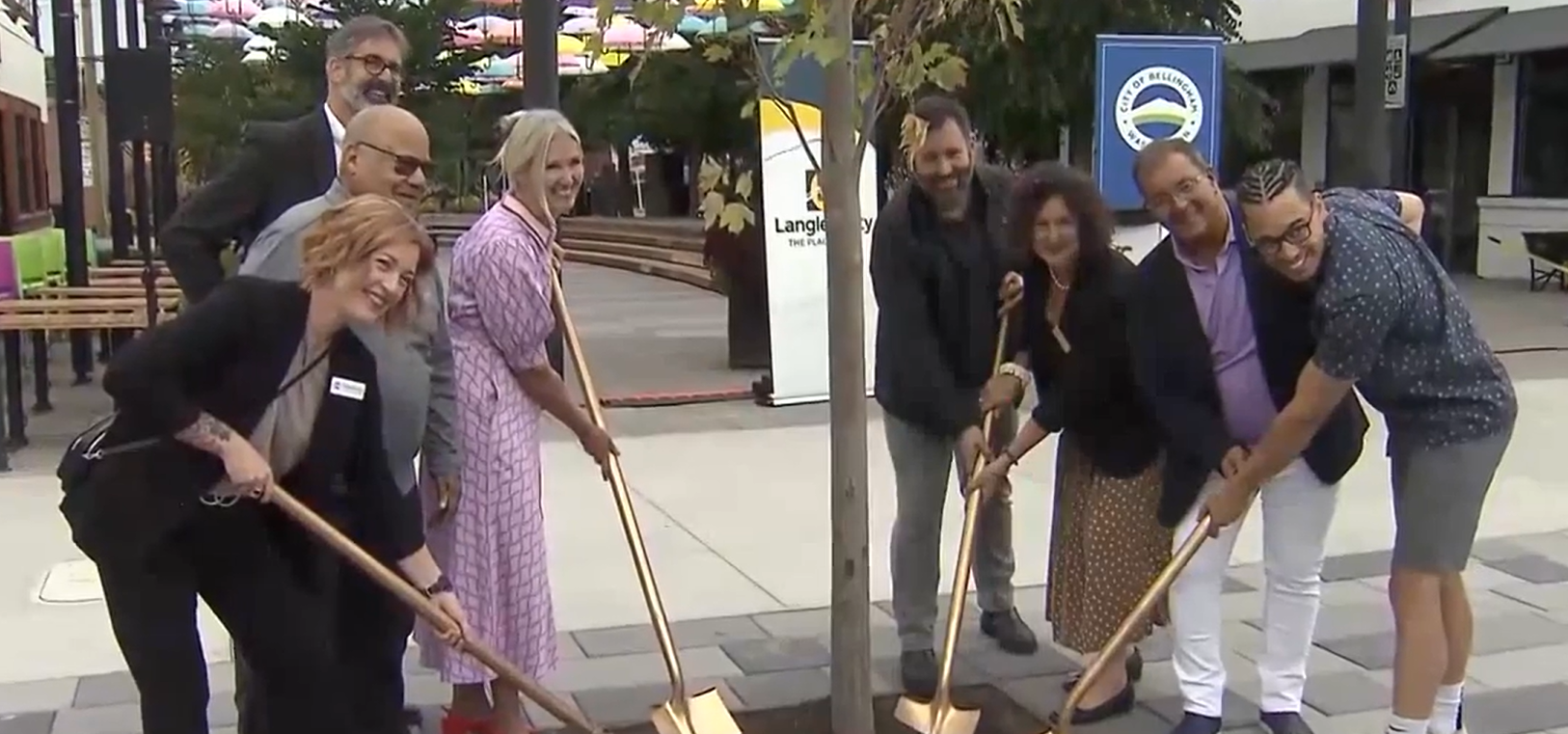 Elected officials from Bellingham, Wash., were in Langley Friday, with the two cities partnering to plant a tree in the Canadian city to symbolize unity between the two countries.