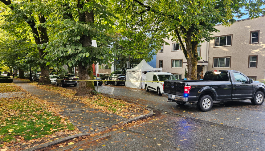 A large police presence was reported at West 13th Avenue and Granville Street in Vancouver’s Fairview neighbourhood around 4 p.m. Saturday.