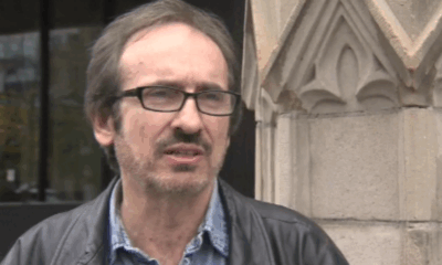 Four-year-old Leonardo's father, Clineu Machado, speaks outside his son's memorial at Holy Rosary Cathedral Oct. 4, 2025.