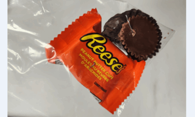 Surrey police warn parents about sharp object found in Halloween candy.
