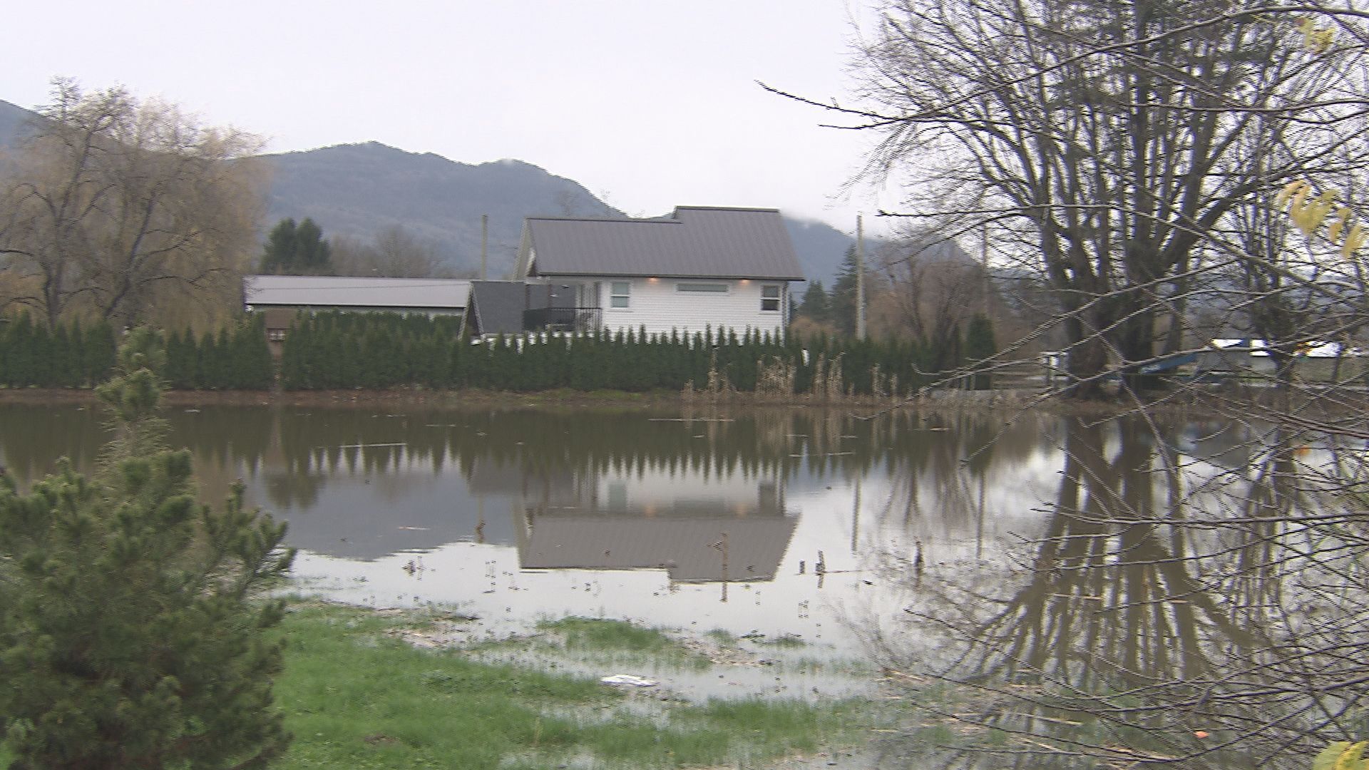 Flooding is seen in Abbotsford on Dec. 11, 2025.